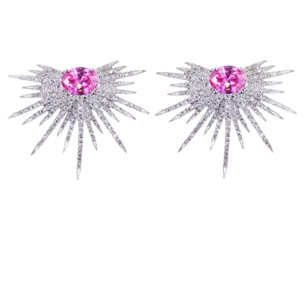 The Kamaly Starburst Zircon Earrings - Picture 3 of 7